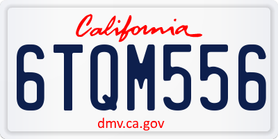 CA license plate 6TQM556