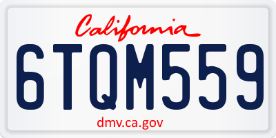 CA license plate 6TQM559