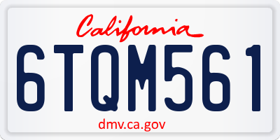 CA license plate 6TQM561