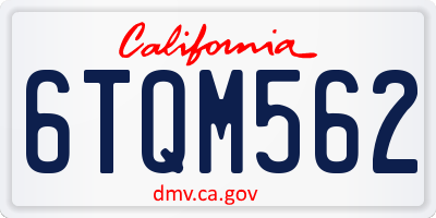 CA license plate 6TQM562