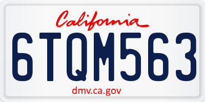 CA license plate 6TQM563