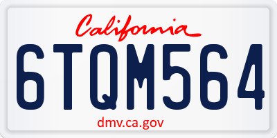 CA license plate 6TQM564