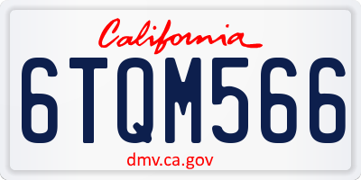 CA license plate 6TQM566