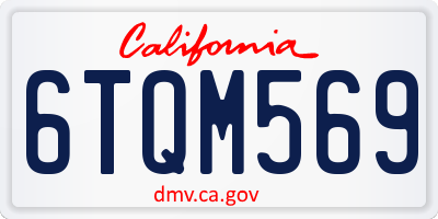 CA license plate 6TQM569