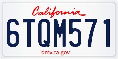 CA license plate 6TQM571