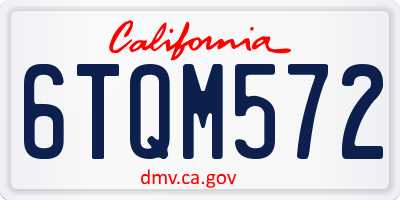 CA license plate 6TQM572