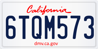 CA license plate 6TQM573