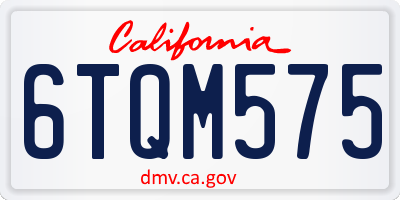 CA license plate 6TQM575