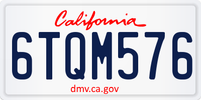 CA license plate 6TQM576