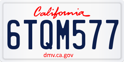 CA license plate 6TQM577