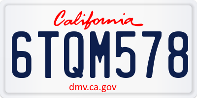 CA license plate 6TQM578