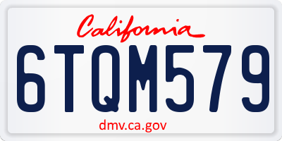 CA license plate 6TQM579