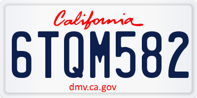 CA license plate 6TQM582