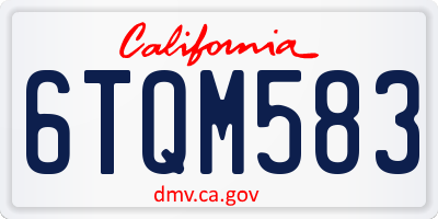 CA license plate 6TQM583