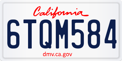 CA license plate 6TQM584