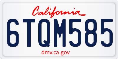 CA license plate 6TQM585