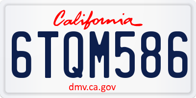 CA license plate 6TQM586