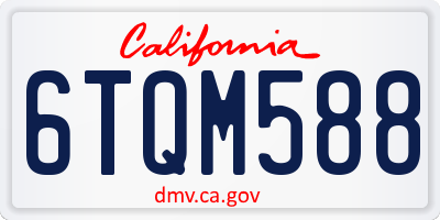 CA license plate 6TQM588