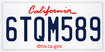 CA license plate 6TQM589