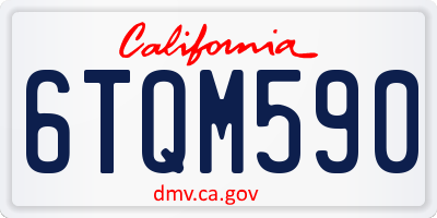 CA license plate 6TQM590