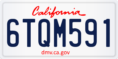 CA license plate 6TQM591