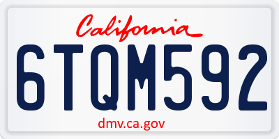 CA license plate 6TQM592