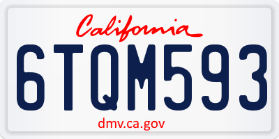 CA license plate 6TQM593