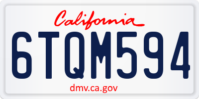 CA license plate 6TQM594