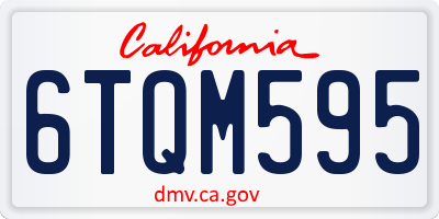 CA license plate 6TQM595