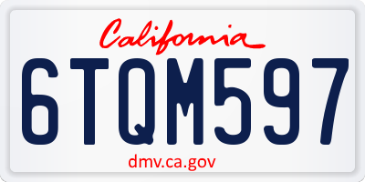 CA license plate 6TQM597