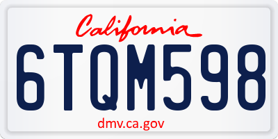 CA license plate 6TQM598