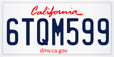 CA license plate 6TQM599