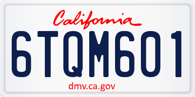 CA license plate 6TQM601