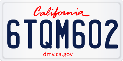 CA license plate 6TQM602