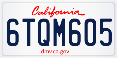 CA license plate 6TQM605