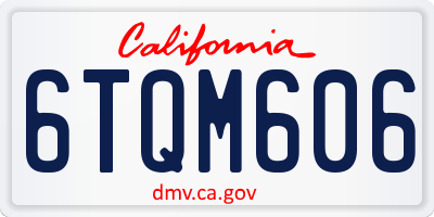 CA license plate 6TQM606