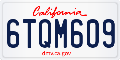 CA license plate 6TQM609