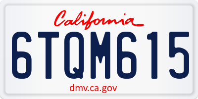 CA license plate 6TQM615