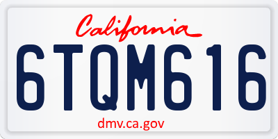 CA license plate 6TQM616