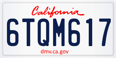 CA license plate 6TQM617