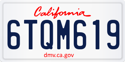 CA license plate 6TQM619