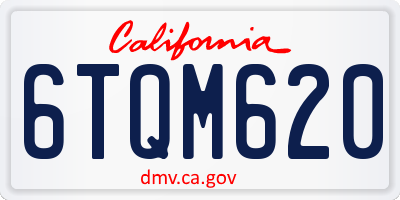 CA license plate 6TQM620