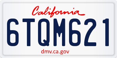 CA license plate 6TQM621