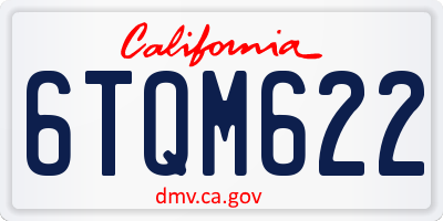 CA license plate 6TQM622