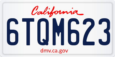 CA license plate 6TQM623