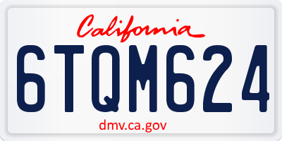 CA license plate 6TQM624