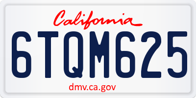 CA license plate 6TQM625