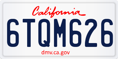 CA license plate 6TQM626