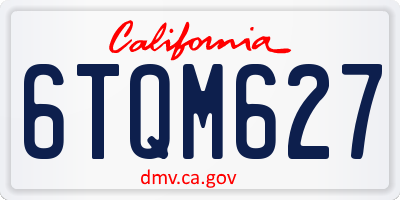 CA license plate 6TQM627