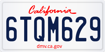 CA license plate 6TQM629